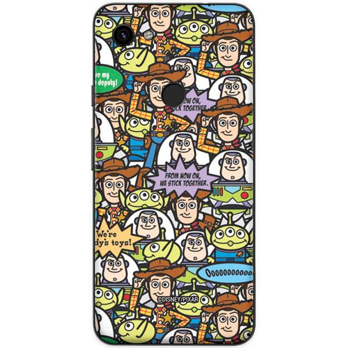 Disney Toy Story Characters Collage Pattern Google Pixel 3a XL Skin